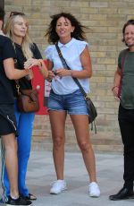 DAVINA MCCALL in Denim Shorts at ITV Studios in London 06/28/2018