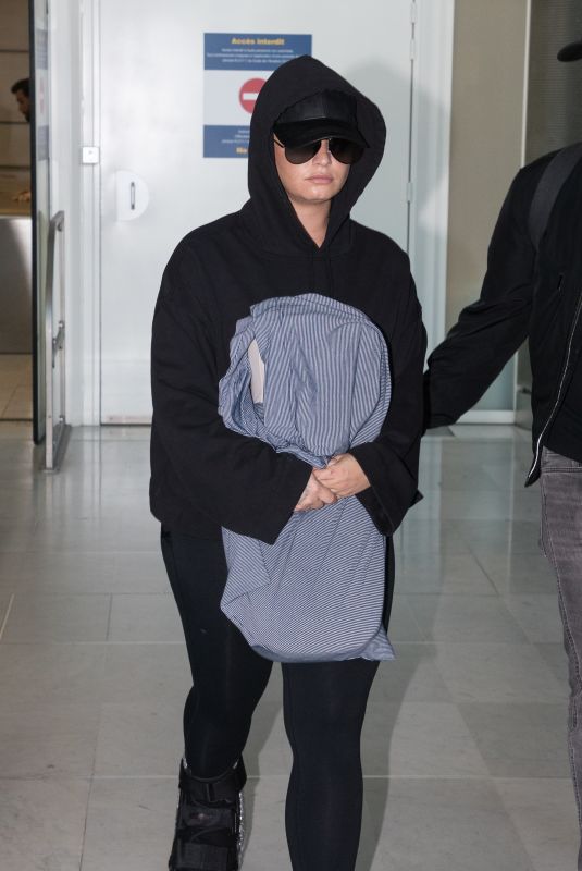 DEMI LOVATO at Charles De Gaulle Airport in Paris 06/03/2018