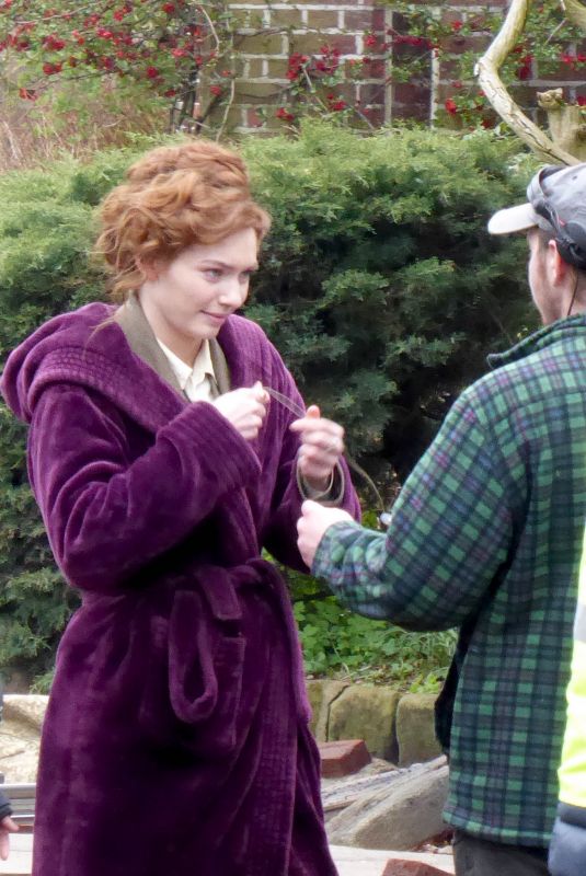 ELEANOR TOMLINSON on the Set of War of the Worlds in Cheshire 06/09/2018