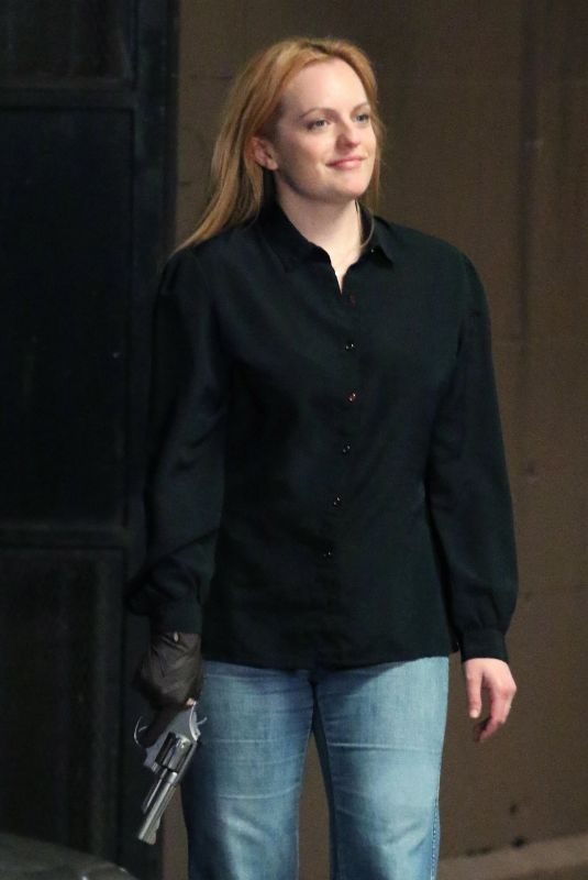 ELISABETH MOSS on the Set of The Old Man and the Gun in New York 06/06/2018