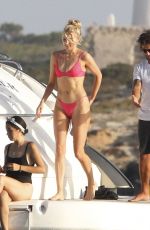 ELSA HOSK in a Red Bikini at a Yacht in Formentera 06/26/2018