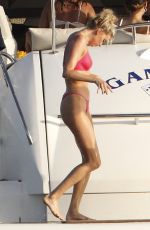 ELSA HOSK in a Red Bikini at a Yacht in Formentera 06/26/2018