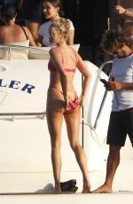 ELSA HOSK in a Red Bikini at a Yacht in Formentera 06/26/2018