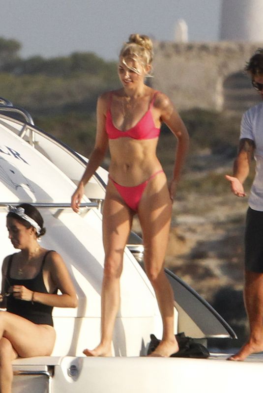 ELSA HOSK in a Red Bikini at a Yacht in Formentera 06/26/2018