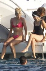 ELSA HOSK in a Red Bikini at a Yacht in Formentera 06/26/2018