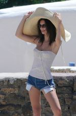 EMILY RATAJKOWSKI in Denim Shorts on Holiday in Mykonos 06/28/2018