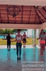 EMMANUELLE CHRIQUI Exercising at a Resort in Mexico 06/25/2018