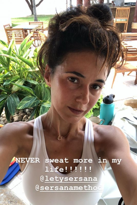 EMMANUELLE CHRIQUI Exercising at a Resort in Mexico 06/25/2018