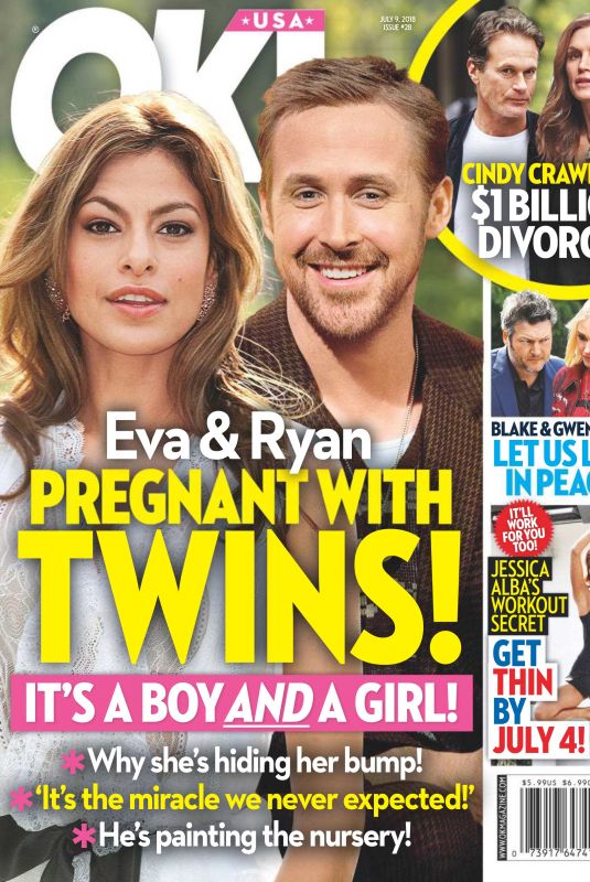 EVA MENDES and Ryan Gosling in Ok Magazine, July 2018