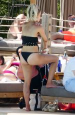 FERNE MCCANN in Bikini at Pool Club in Marbella 06/22/2018