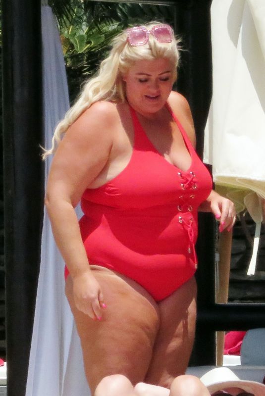 GEMMA COLLINS in Swimsuit at a Pool in Spain 05/27/2018