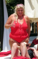 GEMMA COLLINS in Swimsuit at a Pool in Spain 05/27/2018