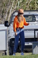 GIGI HADID Arrives in a Helicopter at Mykonos 06/29/2018