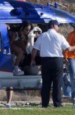GIGI HADID Arrives in a Helicopter at Mykonos 06/29/2018