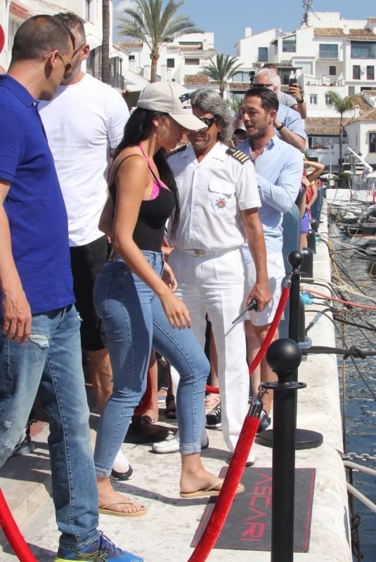 GINA RODRIGUEZ and Cristiano Ronaldo Arrives at a Boat in Marbella 06/01/2018