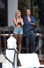 HAILEY BALDWIN and Justin Bieber on His Mansion Balcony in Miami 06/11/2018