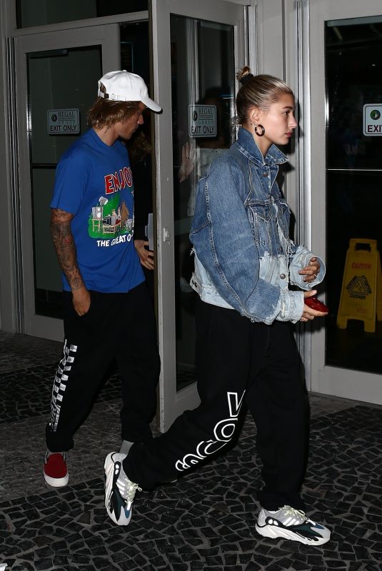 HAILEY BALDWIN and Justin Bieber Out in Miami 06/11/2018