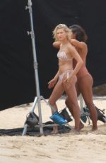 HAILEY BALDWIN in Swimsuit on the Set of a Photoshoot at a Beach in Hawaii 05/31/2018