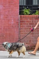 HELENA CHRISTENSEN Out with Her Dog in New York 06/19/2018
