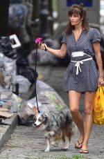HELENA CHRISTENSEN Out with Her Dog in New York 06/19/2018