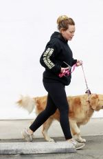 HILARY DUFF Out with Her Dog in Studio City 05/31/2018