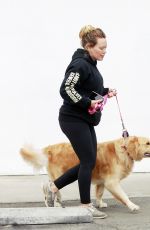 HILARY DUFF Out with Her Dog in Studio City 05/31/2018