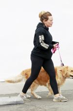 HILARY DUFF Out with Her Dog in Studio City 05/31/2018