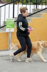 HILARY DUFF Out with Her Dog in Studio City 05/31/2018