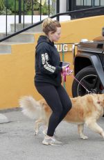 HILARY DUFF Out with Her Dog in Studio City 05/31/2018