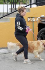 HILARY DUFF Out with Her Dog in Studio City 05/31/2018