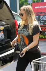 HILARY DUFF Shopping at Bristol Farms in Los Angeles 06/29/2018