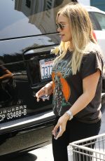 HILARY DUFF Shopping at Bristol Farms in Los Angeles 06/29/2018