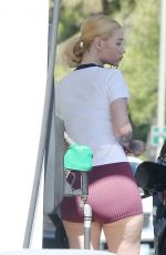 IGGY AZALEA in Tgiht Shorts at a Gas Station in Los Angeles 06/27/2018