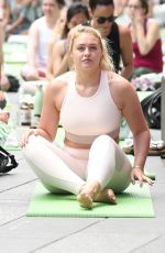 ISKRA LAWRENCE at Yoga Session at Times Square in New York 06/21/2018