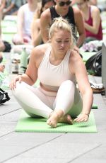 ISKRA LAWRENCE at Yoga Session at Times Square in New York 06/21/2018
