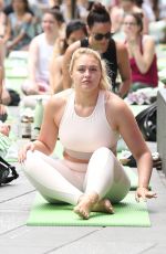 ISKRA LAWRENCE at Yoga Session at Times Square in New York 06/21/2018
