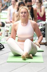 ISKRA LAWRENCE at Yoga Session at Times Square in New York 06/21/2018