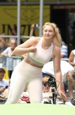 ISKRA LAWRENCE at Yoga Session at Times Square in New York 06/21/2018