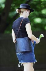 JENNIFER LAWRENCE in Denim Skirt Out in New York 06/25/2018