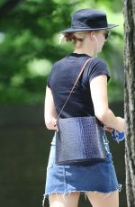 JENNIFER LAWRENCE in Denim Skirt Out in New York 06/25/2018