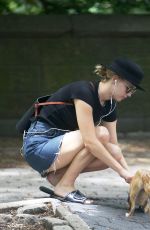 JENNIFER LAWRENCE in Denim Skirt Out in New York 06/25/2018