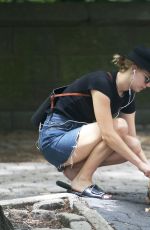 JENNIFER LAWRENCE in Denim Skirt Out in New York 06/25/2018