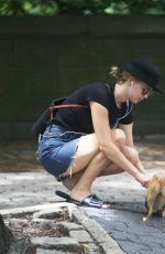 JENNIFER LAWRENCE in Denim Skirt Out in New York 06/25/2018