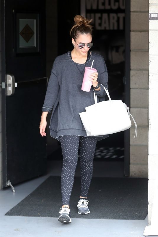 JESSICA ALBA Leaves a Gym in Los Angeles 06/23/2018