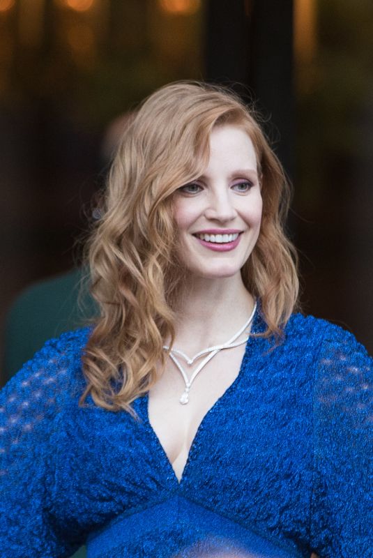 JESSICA CHASTAIN Leaves Shangri-la Hotel in Paris 06/18/2018