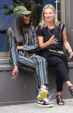 KATE MOSS and NAOMI CAMPBELL Take in a Smoke in New York 06/07/2018