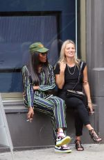 KATE MOSS and NAOMI CAMPBELL Take in a Smoke in New York 06/07/2018