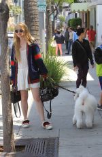KATHRYN NEWTON Out with Her Dog on Rodeo Drive in Beverly Hills 06/20/2018