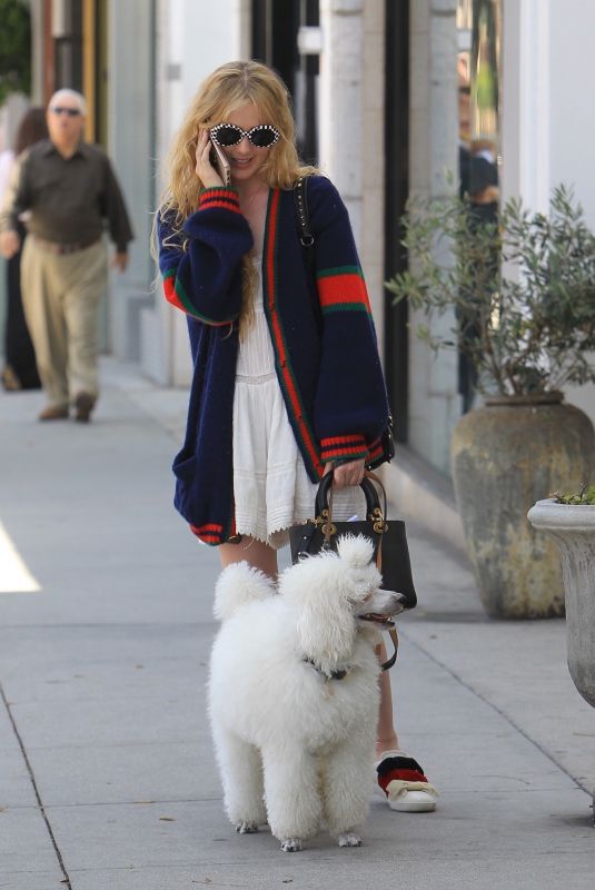 KATHRYN NEWTON Out with Her Dog on Rodeo Drive in Beverly Hills 06/20/2018