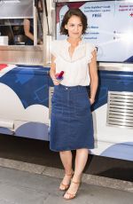 KATIE HOLMES at Perksicle Tour Event at Rockefeller Center in New York 06/21/208